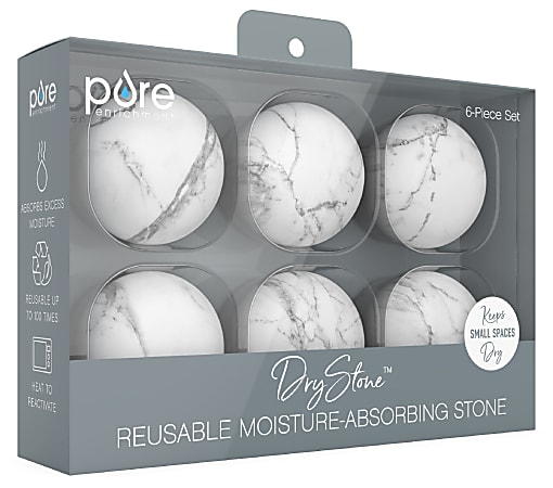 Pure Enrichment DryStone Reusable Moisture-Absorbing Stones, Set Of 6 Stones