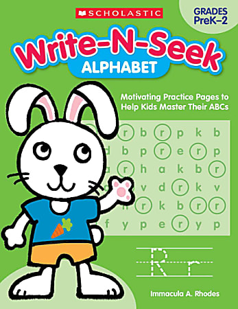 Scholastic Teacher Resources Write-N-Seek Workbook, Alphabet, Pre-K - Grade 2