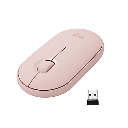 Logitech® Pebble M350 Wireless Optical Mouse, Rose Pink, 910-005769