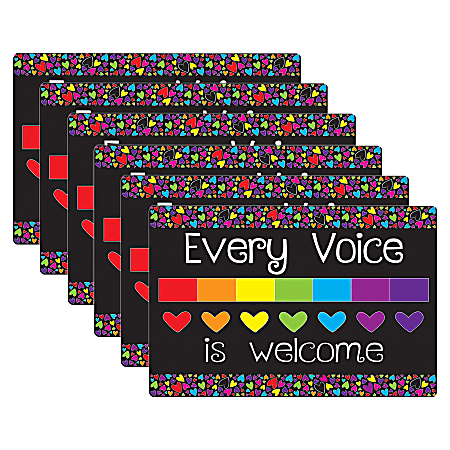Ashley Smart Poly Computer Mouse Pad, 8" x 10", Every Voice Is Welcome Here, Pack Of 6 Mouse Pads