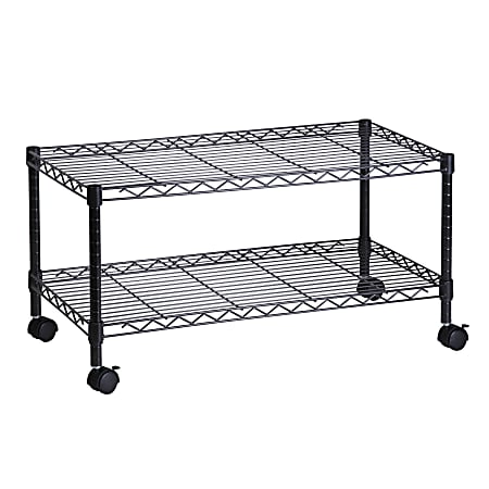 Honey-Can-Do Steel Wire Cart, 2 Tier, 19 1/2"H x 36"W x 18"D, Black