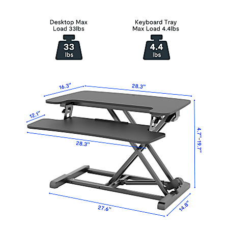 FlexiSpot M7 E Series Desk Riser 28 W Black - Office Depot