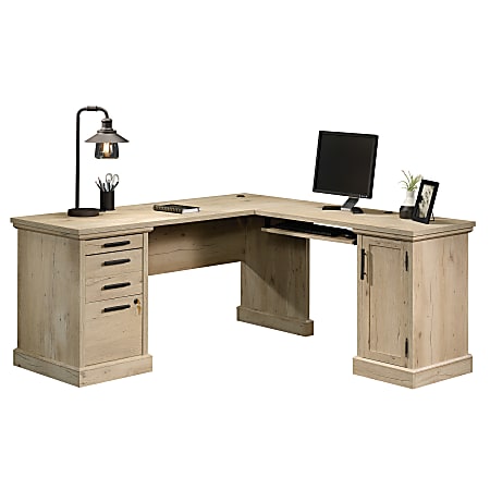 Sauder® Aspen Post 65"W L-Desk, Prime Oak