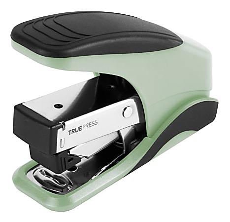 Office Depot® Brand TruePress Reduced Effort Mini Stapler, Black/Mint