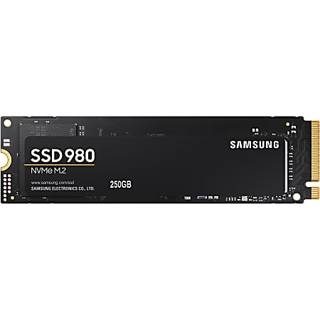 Samsung 980 PCIe 3.0 NVMe Gaming SSD 250GB Desktop PC Supported 2900 MBs Maximum Read Transfer Rate bit Encryption 5 Year - Office Depot