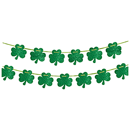 Amscan St. Patrick's Day Shamrock Banners, 5" x 144", Green, Pack Of 3 Banners