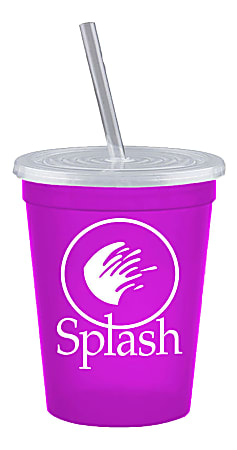 Stadium Cup With Lid And Straw, 16 Oz.