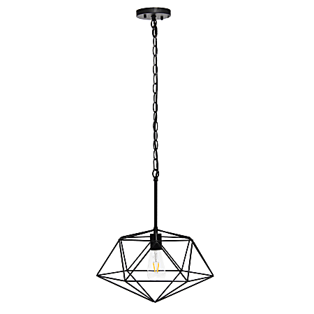Lalia Home Metal Wire Paragon Hanging Ceiling Pendant Fixture, 16"W, Black