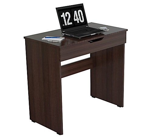 Inval Contemporary Writing Desk With Drawer, Espresso-Wengue