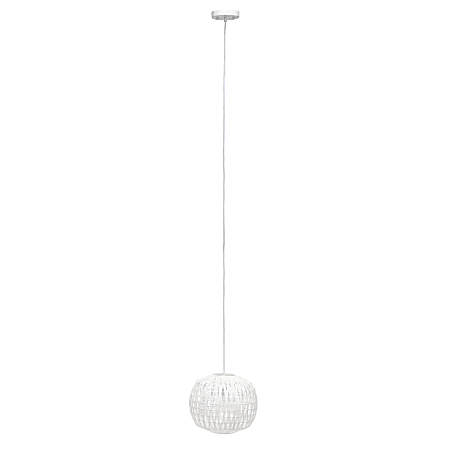 Lalia Home 1-Light Coastal Woven Paper Shade Pendant, 11-7/16"W, White