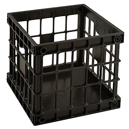 Office Depot® Brand Mini Milk Crate, 5"H x 5 5/16"W x 5 5/16"D, Black