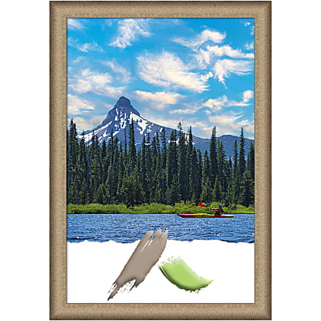 Amanti Art Elegant Brushed Bronze Picture Frame, 23" x 33", Matted For 20" x 30"