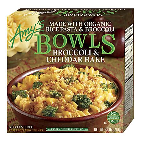 Amy's Broccoli & Cheddar Bake Bowls, 9.5 Oz, Pack Of 3 Bowls
