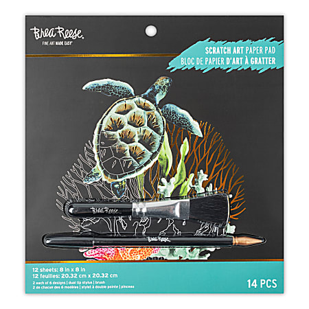 Brea Reese® Scratch Art Paper Pad, 8" x 8", Under the Sea