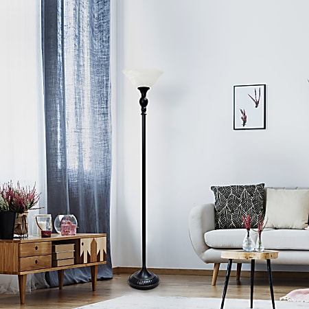 White torchiere sales floor lamp