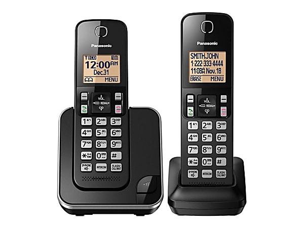 Panasonic® DECT 6.0 Expandable Cordless Phone, 2 Handsets,