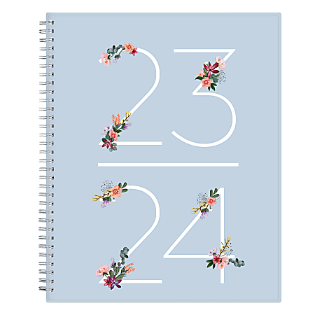 2023-2024 Blue Sky™ Weekly/Monthly Planning Calendar, 8-1/2" x 11", Greta Blue, July 2023 To June 2024, 146179