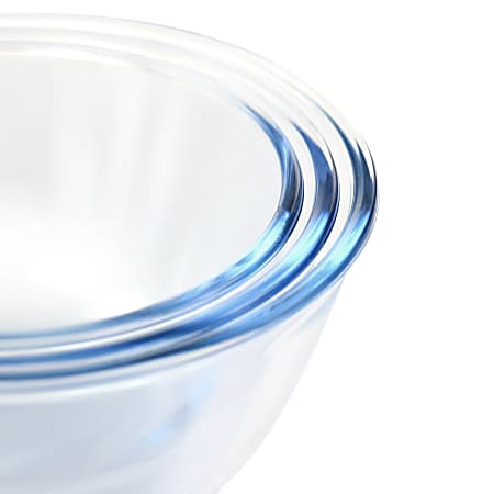 Martha Stewart 6 Piece Borosilicate Glass Prep Bowl Set with Plastic Lids  in Mint