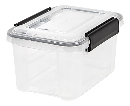 IRIS® Weathertight® Plastic Storage Container, 6.5 Quarts, 6 1/2 x 8 1/2  x 11 1/2, Clear