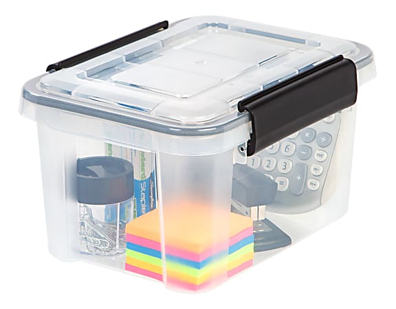 IRIS® Weathertight® Plastic Storage Container, 6.5 Quarts, 6 1/2 x 8 1/2  x 11 1/2, Clear