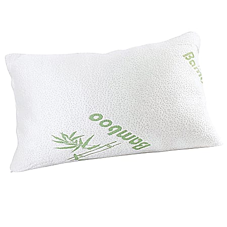 Doctor Pillow® Hypoallergenic Bamboo Pedic Shredded Memory Foam Pillow, Standard Size, White