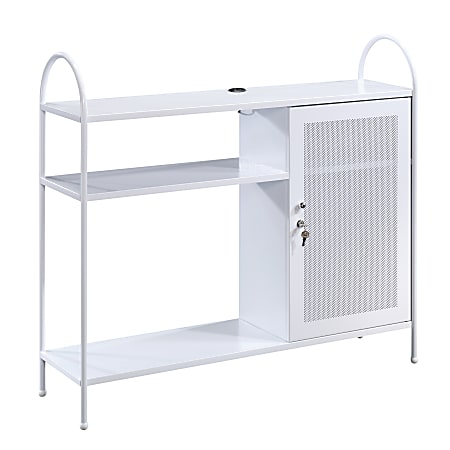 Sauder® Cottage Road Storage Cabinet With USB Ports, 4 Fixed Shelves, White