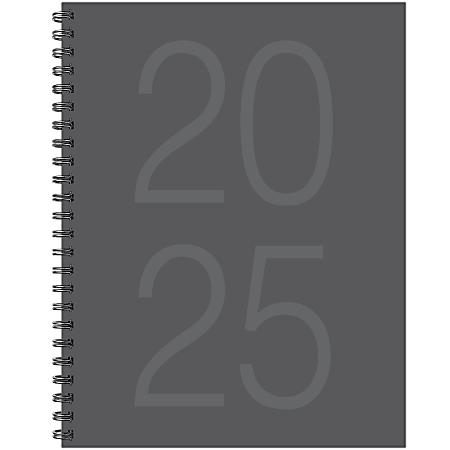 2025 Willow Creek Press Weekly/Monthly Softcover Planner, 8-1/2” x 11”, Charcoal Gray, January To December, 48900