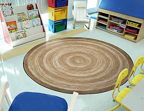 Joy Carpets® Feeling Natural™ Kids' Round Area Rug, 7-29/50' x 7-29/50', Sand