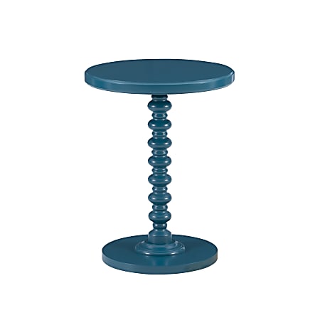 Powell Jarsky Round Spindle Side Table, 22-1/4"H x 17"W x 17"D, Teal