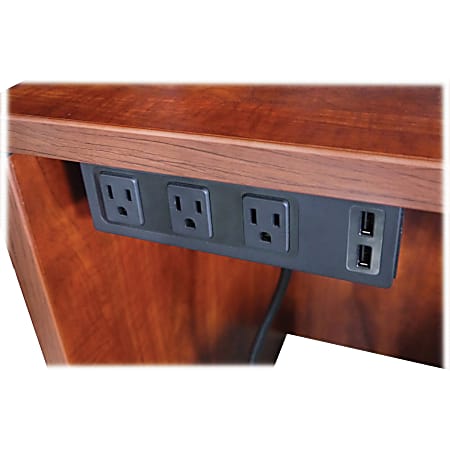 Lorell Under Desk AC Power Center with USB Charger - 3 x AC Power, 2 x USB - Black