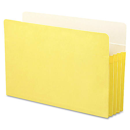 Smead® Color Top-Tab File Pockets, Legal Size, 3 1/2" Expansion, Yellow