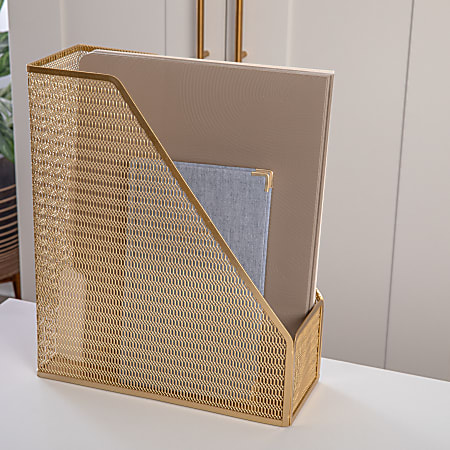 Organizador De Escritorio De Malla Metálica, Carpeta De Archivos Cartas Soporte Para Revistas Para El Hogar Y La Oficina Negro