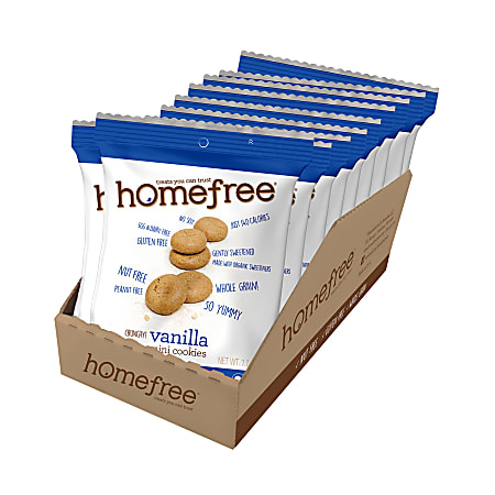 HomeFree Treats Vanilla Mini Cookies, 1.1 Oz, Case Of 10 Packages