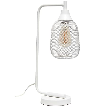 Lalia Home Industrial Mesh Desk Lamp, 19"H, White