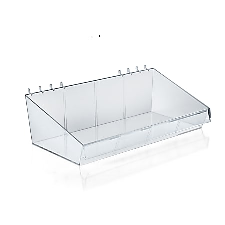 Azar Displays Divider Bins Small Size 4 x 13 x 7 Clear Pack Of 4 - Office  Depot