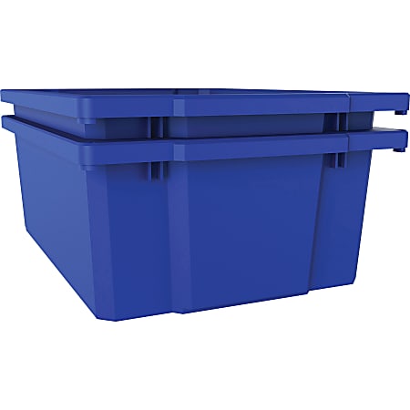Lorell™ Plastic Storage Bin, Small Size, Blue