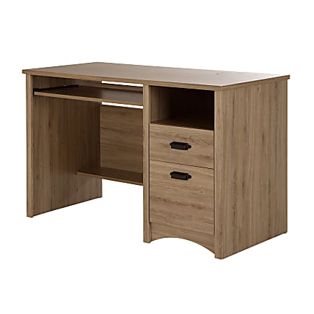 South Shore Gascony 46 W Computer Desk Rustic Oak Office Depot