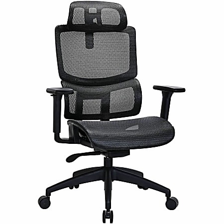 Lorell Ripley All-Mesh High-Back Chair with Articulating Lumbar Support - Mesh Back Material - High Back - Black - Mesh - 1 Each