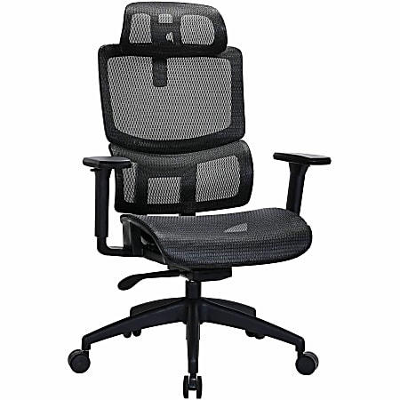 Lorell Ripley All-Mesh High-Back Chair with Articulating Lumbar Support - Mesh Back Material - High Back - Black - Mesh - 1 Each