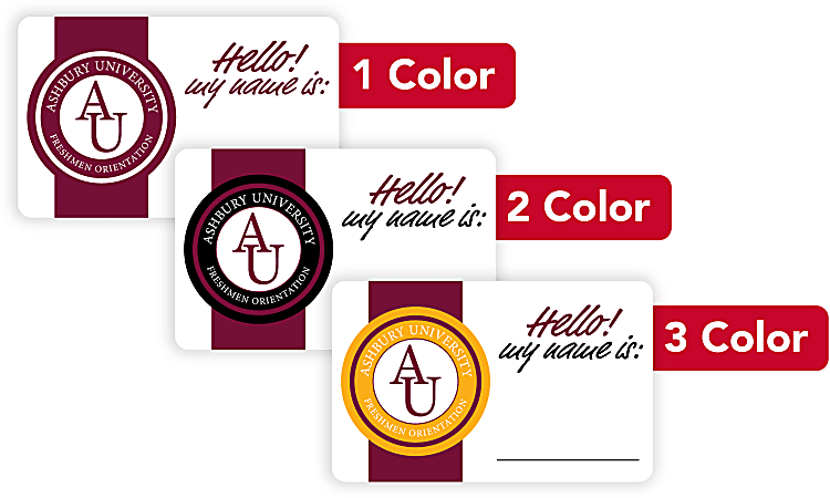 Custom 1, 2 Or 3 Color Printed Labels/Stickers, Rectangle, 1-7/8" x 3", Box Of 250