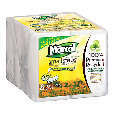 Marcal® Multi-Fold 1-Ply Paper Towels, Pack Of 2000 Sheets