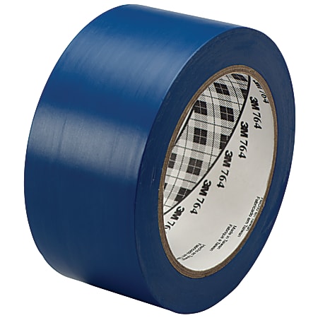 3M™ 764 Vinyl Tape, 3" Core, 2" x 36 Yd., Blue, Case Of 24