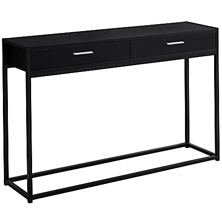 Monarch Specialties Accent Table With 2 Drawers, Rectangular, Black