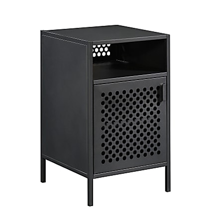 Sauder® Boulevard Cafe Side Table With Door, 24"H x 14-1/2"W x 15"D, Black