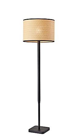 Adesso® Ellis Floor Lamp, 58"H, Natural/Black