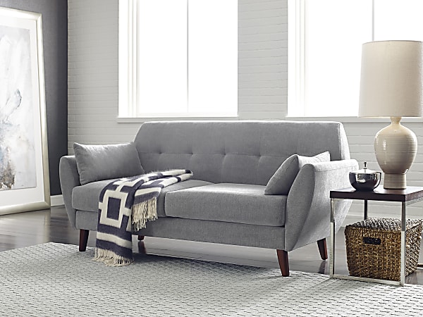 Serta® Artesia Collection Sofa, Smoke Gray/Chestnut