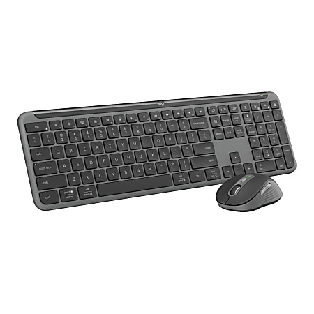 Logitech MK955 Signature Slim Wireless Keyboard And Mouse Combo, Full Size, Graphite, 920-012425