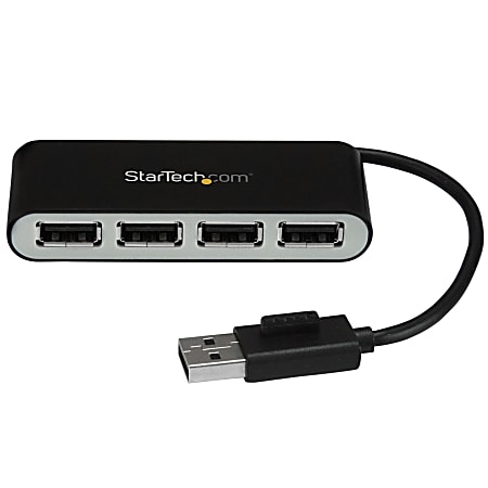 StarTech.com 4 Port USB Hub - 4 x USB 2.0 port - Bus Powered - USB Adapter - USB Splitter - Multi Port USB Hub - USB 2.0 Hub