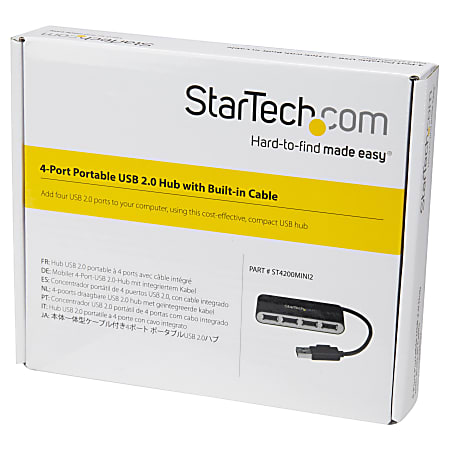 Hub USB 4 Ports Mini - 1x USB 3.0 + 2x USB 2.0 + 1x Type-C - Pivotant 180°, Plug-and-play - Pour MacBook, PC, Imprimantes, Smartphones