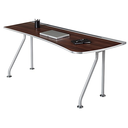WorkPro® ModOffice™ Right Soft Edge Desk, 30"H x 72"W x 30"D, Gray/Walnut